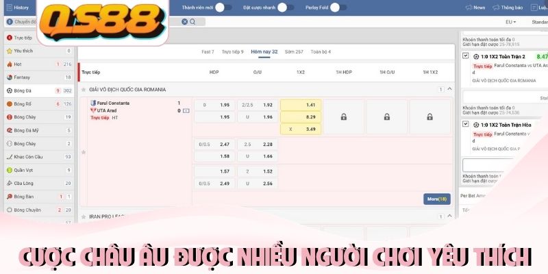 Cược châu Âu được nhiều người chơi yêu thích