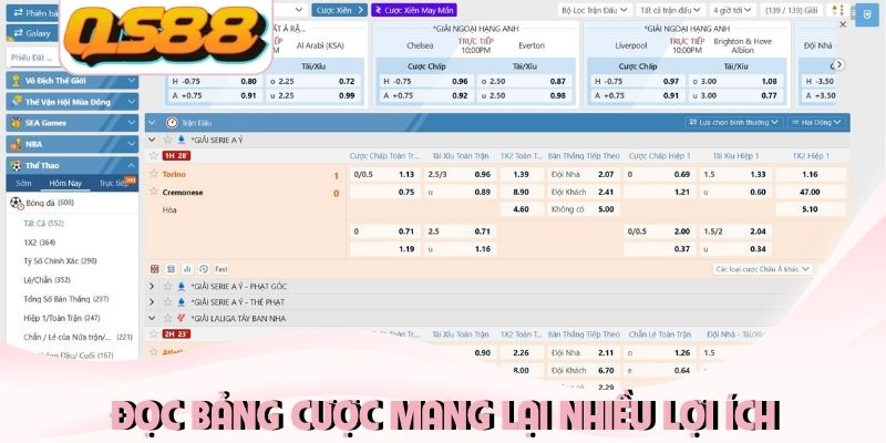 Đọc bảng cược mang lại nhiều lợi ích cho người chơi