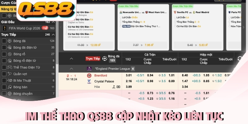 IM thể thao QS88 cập nhật kèo liên tục